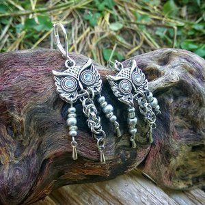 Owl Silver-tone Earrings